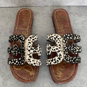 Sam Edelman Real Fur Dyed Calf Hair Bay Slide Sandals 8